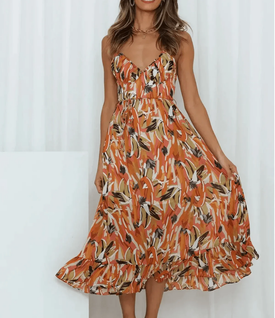Radiant Color Midi Dress