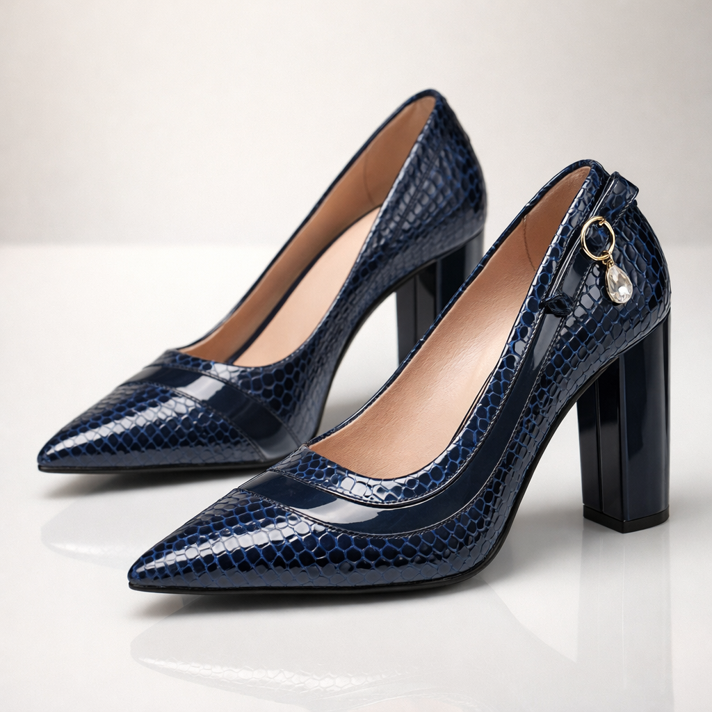 Maris Croc-Embossed Scale Heels