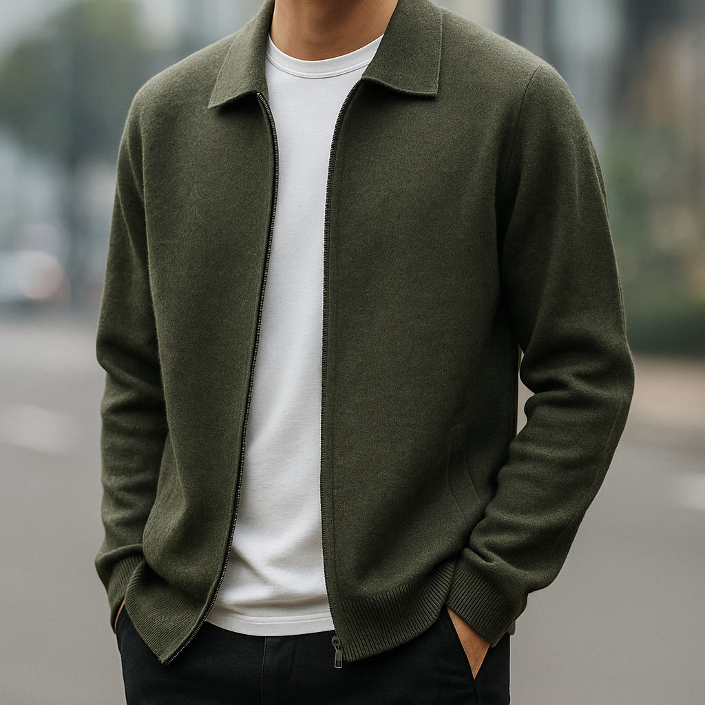 Milan Cashmere Zip Cardigan