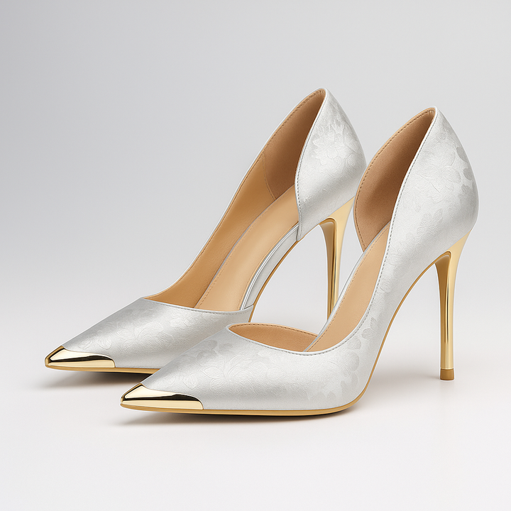Celeste Satin Jacquard Heels