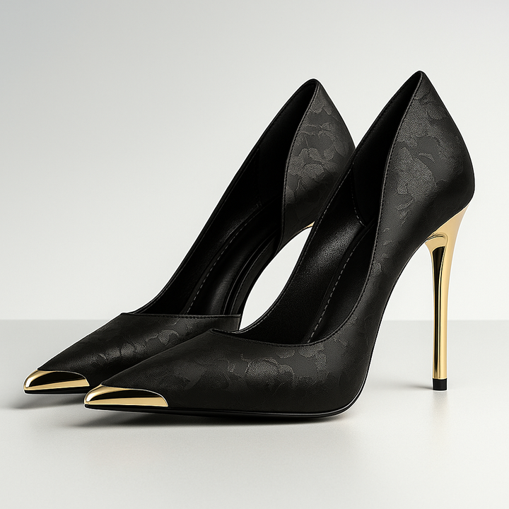 Celeste Satin Jacquard Heels