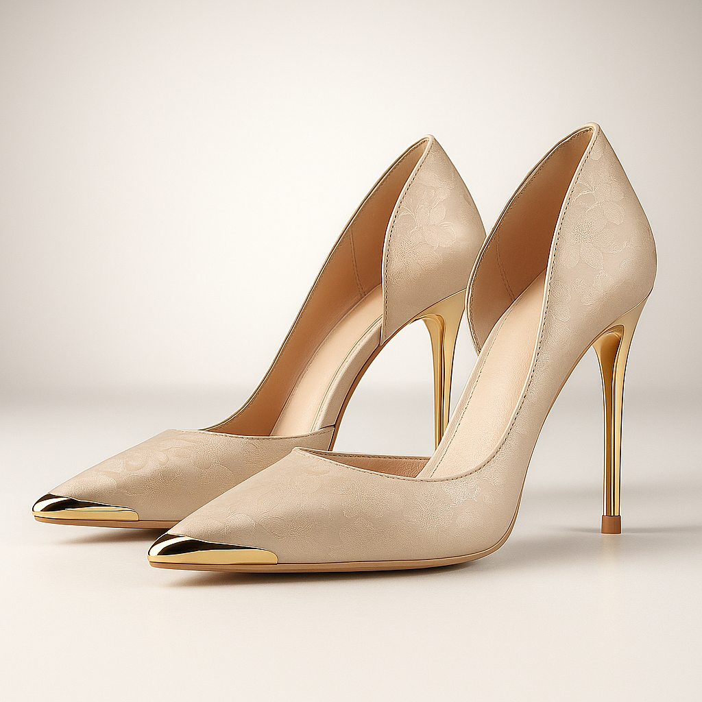 Celeste Satin Jacquard Heels