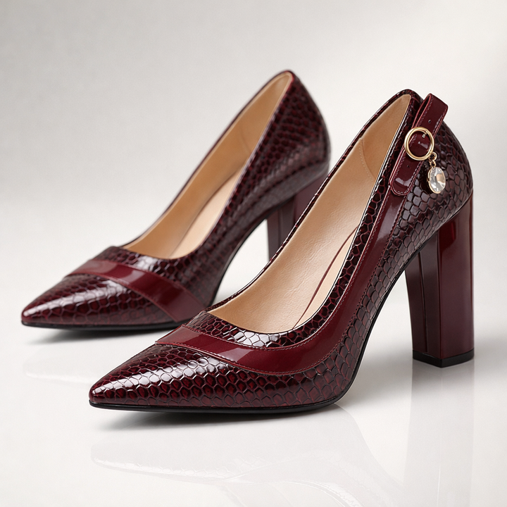 Maris Croc-Embossed Scale Heels