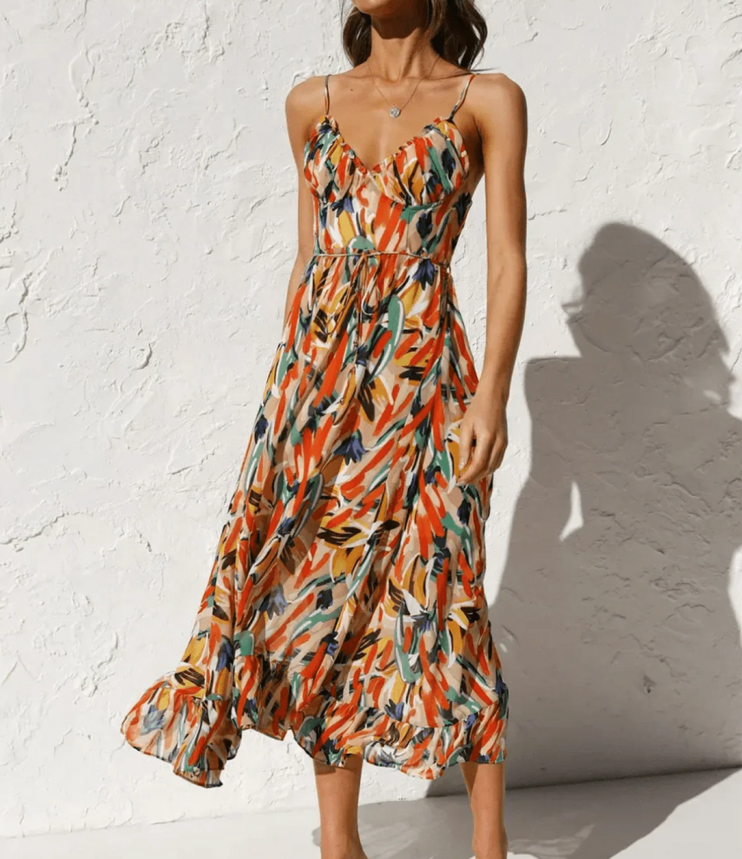 Radiant Color Midi Dress