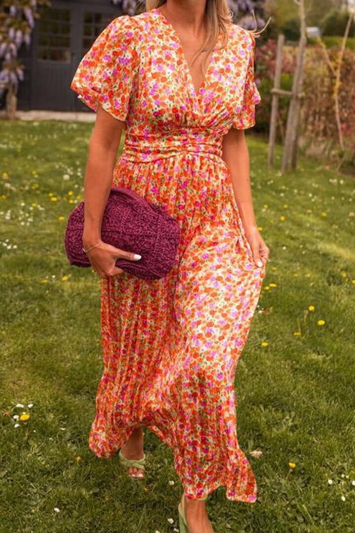 Serena | V-Neck Flowy Midi Dress