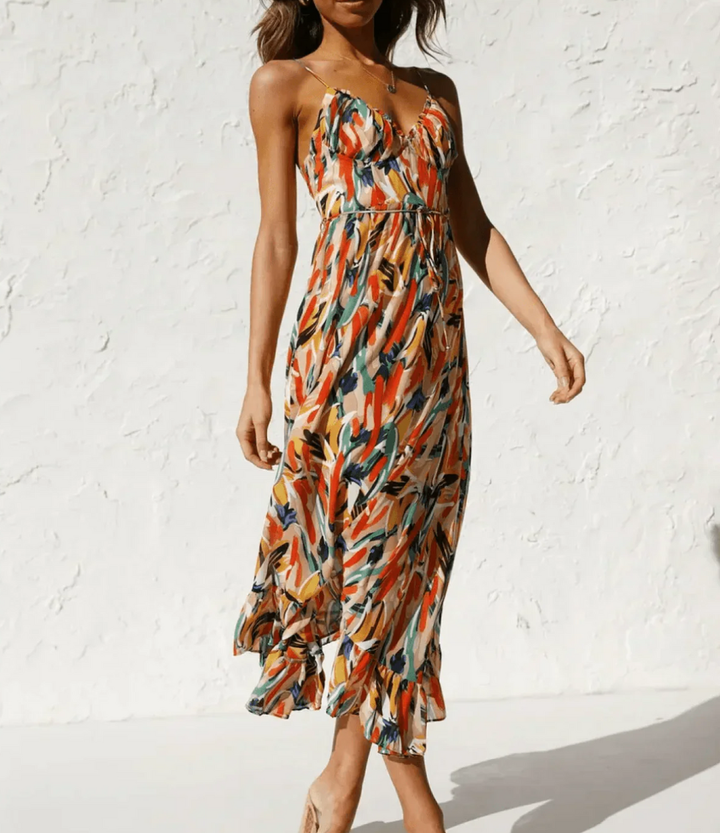 Radiant Color Midi Dress