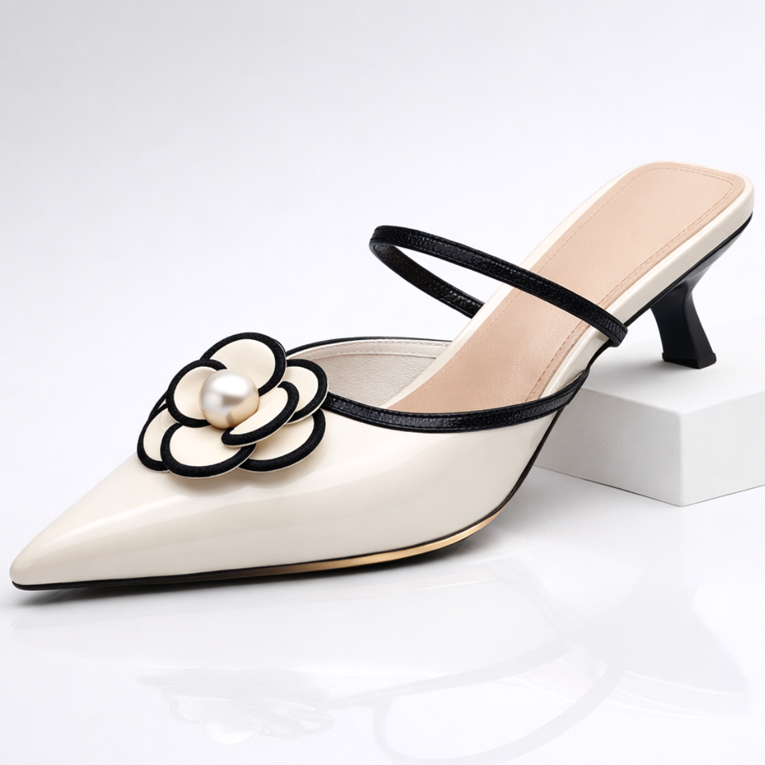Camellia Leather Mule
