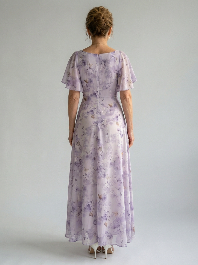 Vaelis Flutter Sleeve Midi Dress