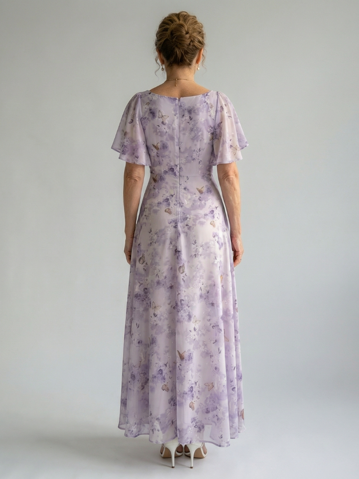 Vaelis Flutter Sleeve Midi Dress