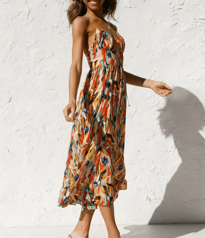 Radiant Color Midi Dress