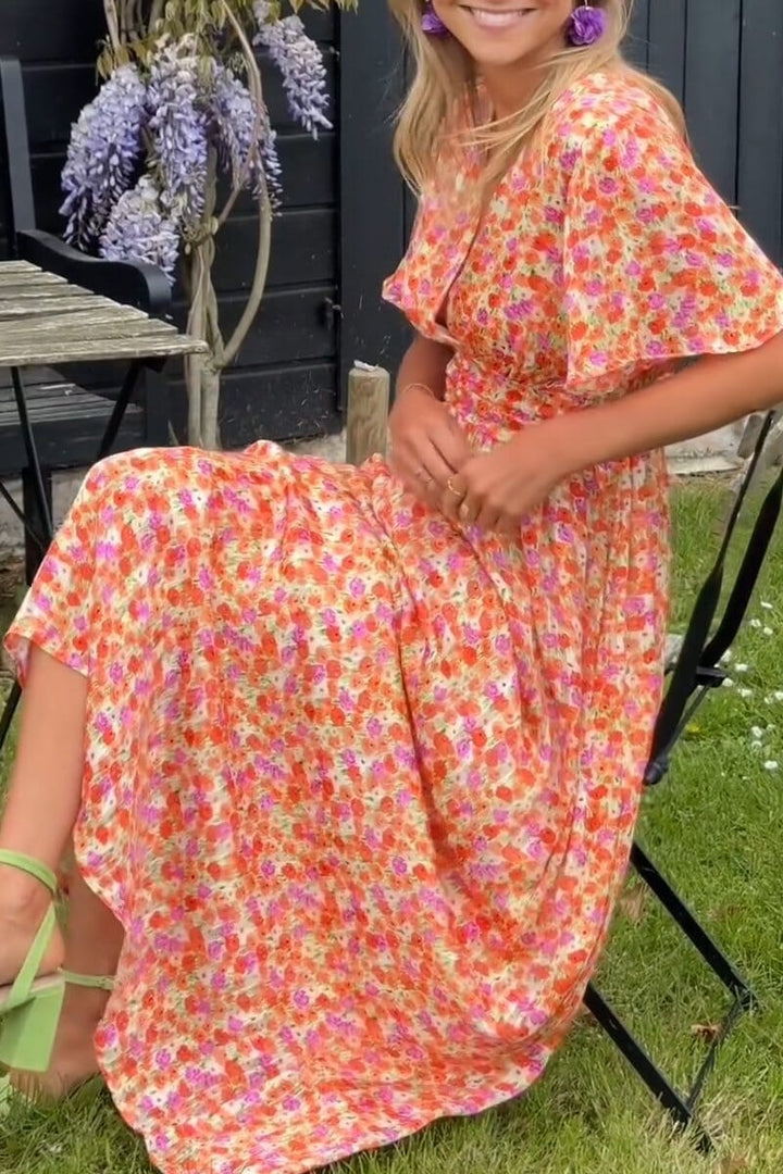 Serena | V-Neck Flowy Midi Dress