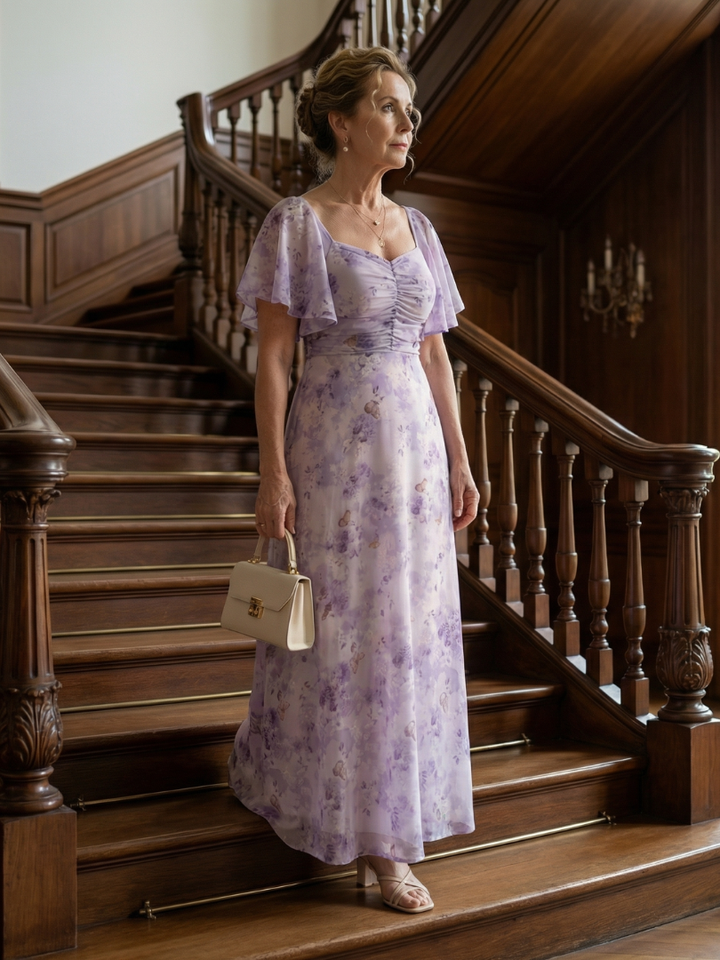 Vaelis Flutter Sleeve Midi Dress