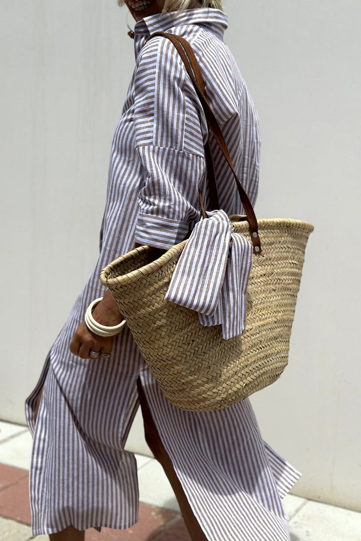 Tessa | Timeless Striped Shirt Dress with Elegant Comfort