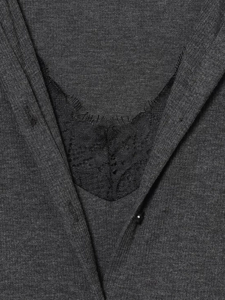 Boudoir Lace-Trim Cardigan