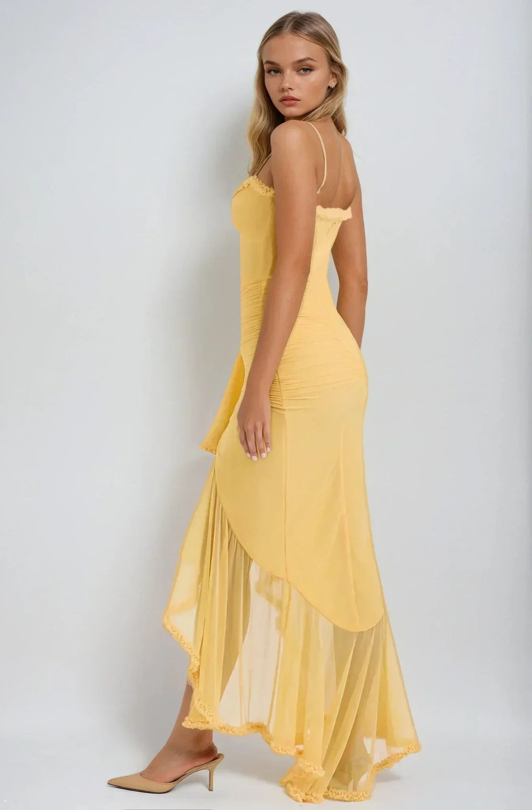 Bianca | Mesh Overlay Maxi Dress