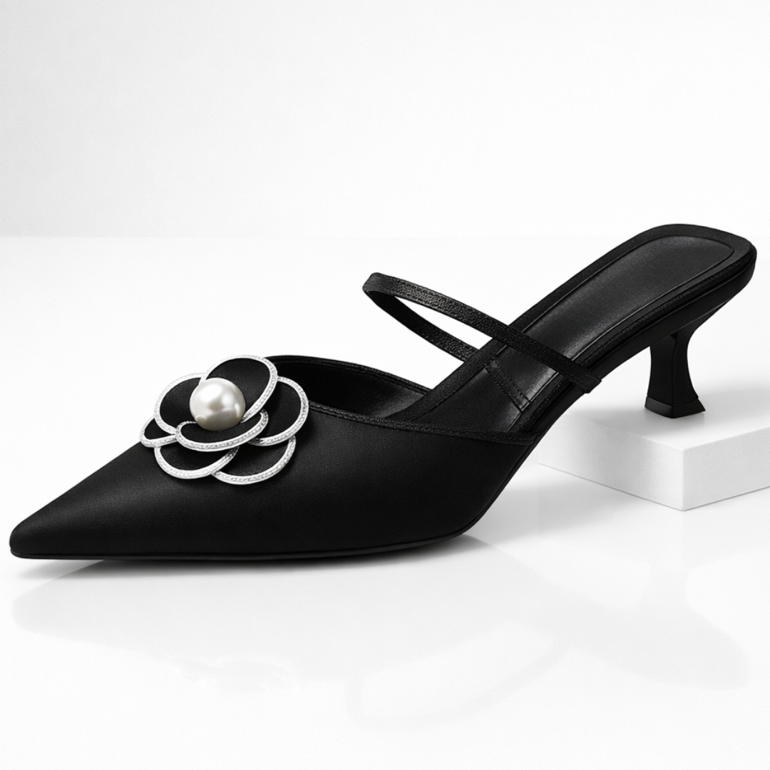 Camellia Leather Mule