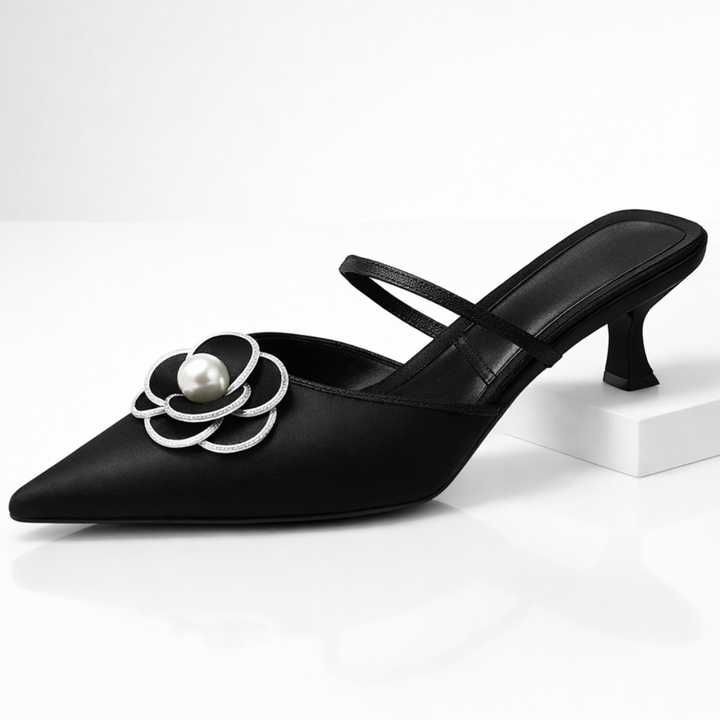 Camellia Leather Mule