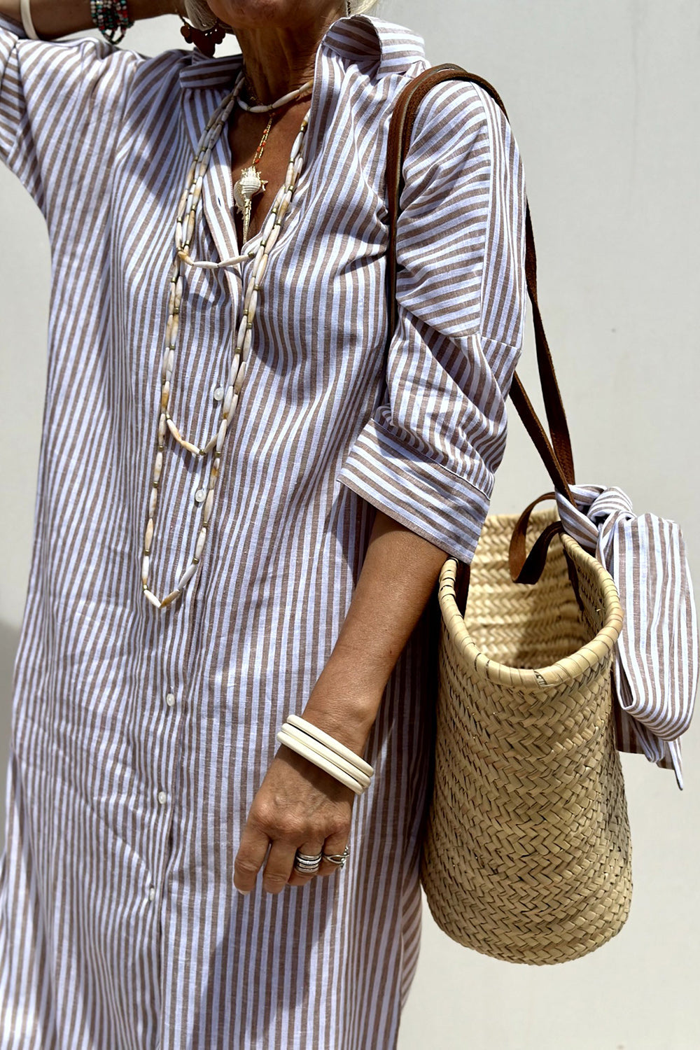 Tessa | Timeless Striped Shirt Dress with Elegant Comfort