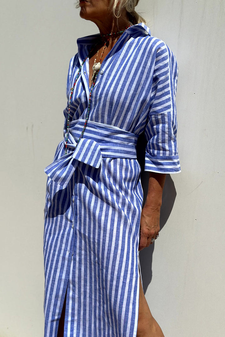 Tessa | Timeless Striped Shirt Dress with Elegant Comfort