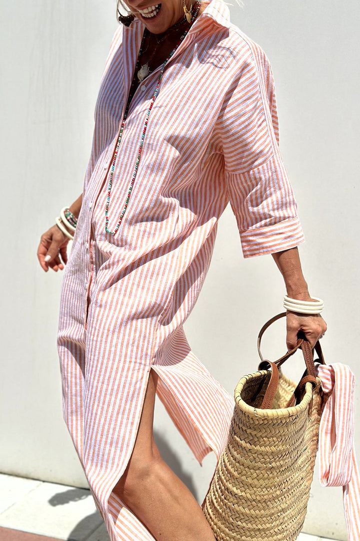 Tessa | Timeless Striped Shirt Dress with Elegant Comfort