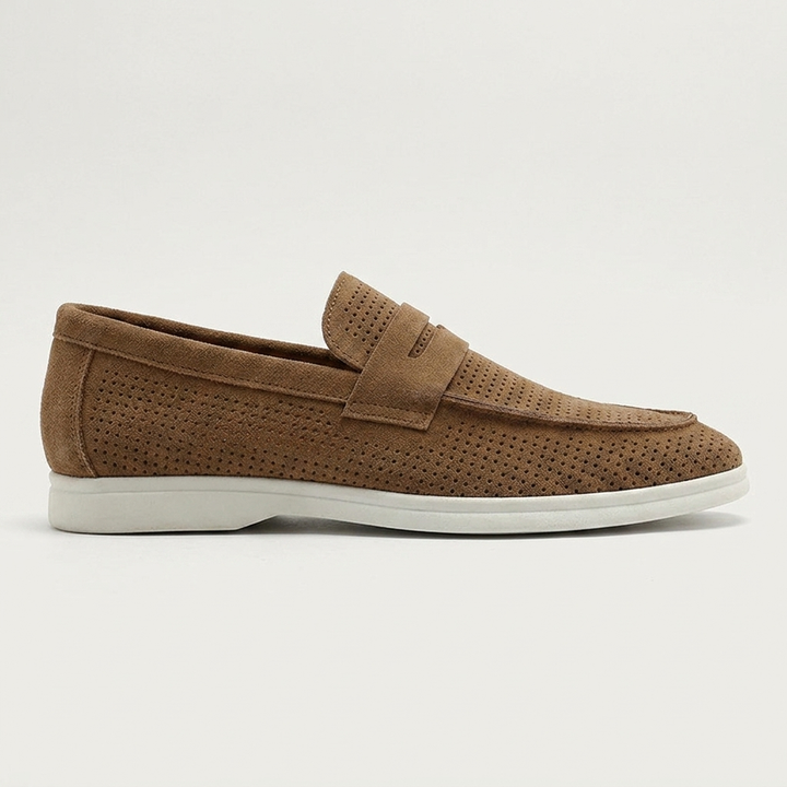 Sorrento Perforated Suede Loafers