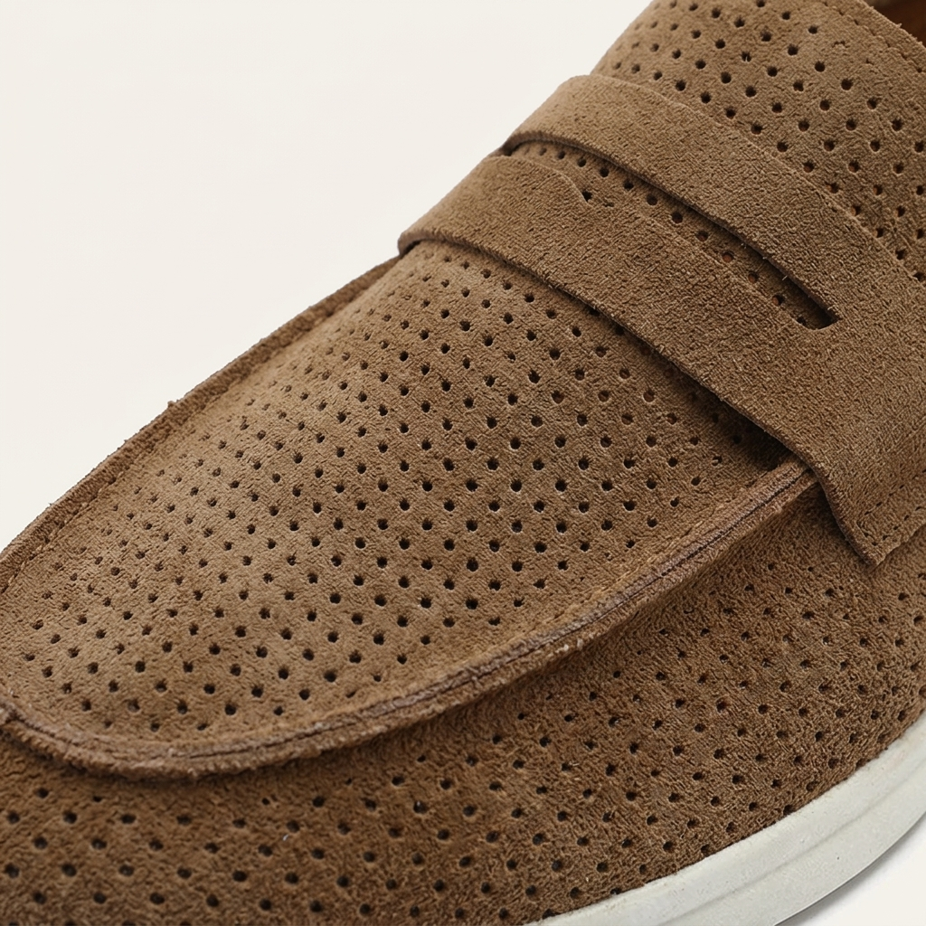 Sorrento Perforated Suede Loafers