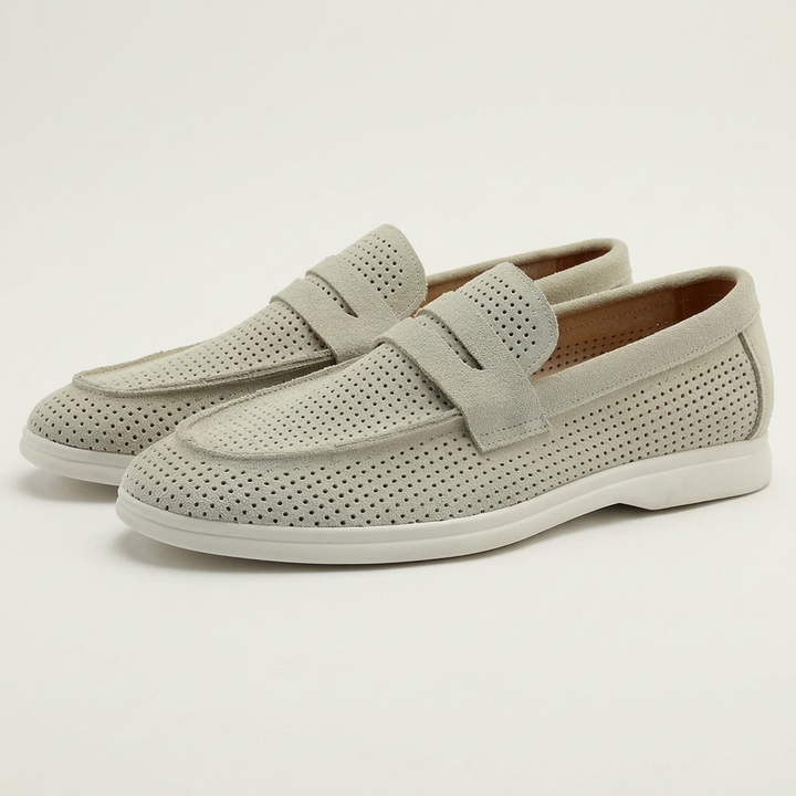 Sorrento Perforated Suede Loafers