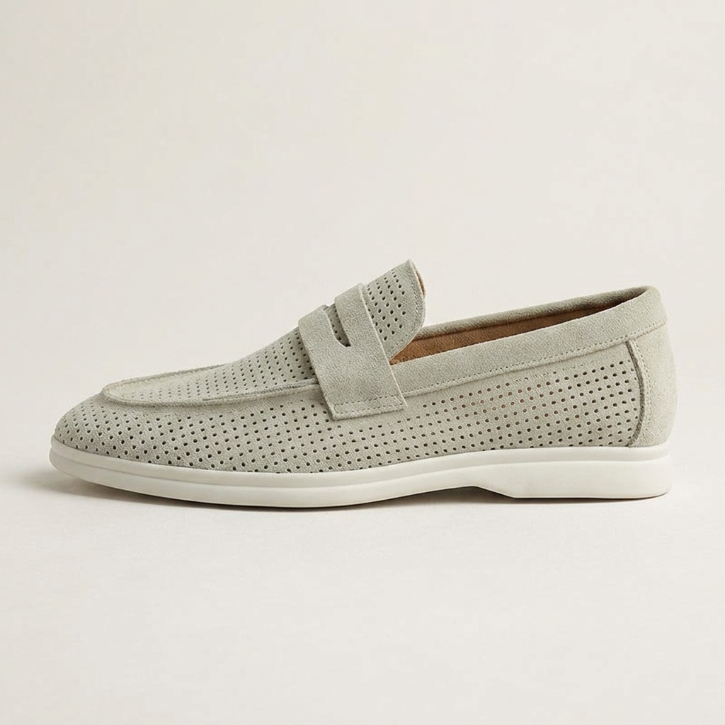 Sorrento Perforated Suede Loafers