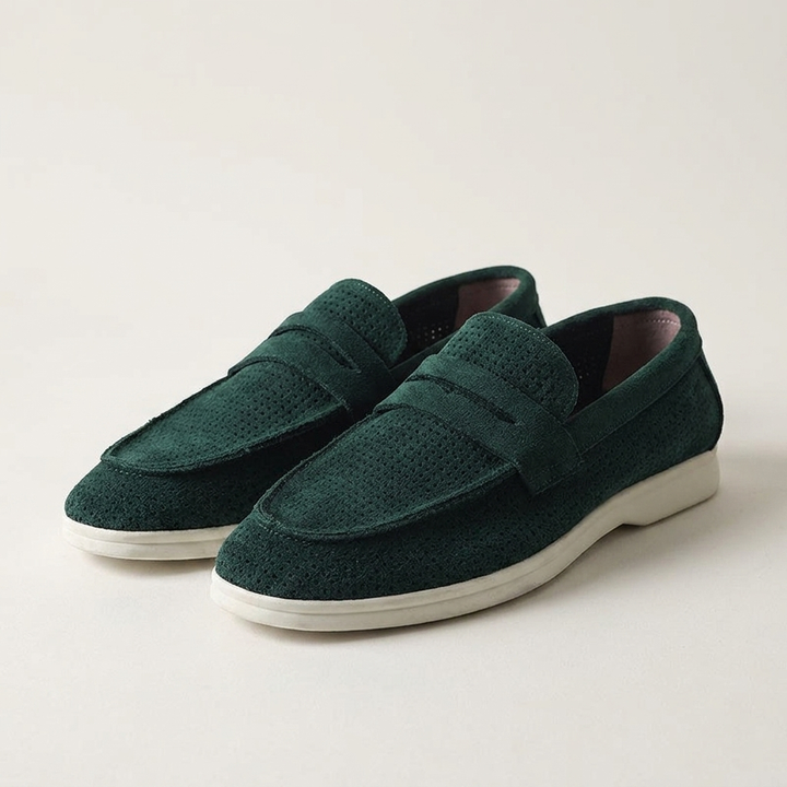 Sorrento Perforated Suede Loafers
