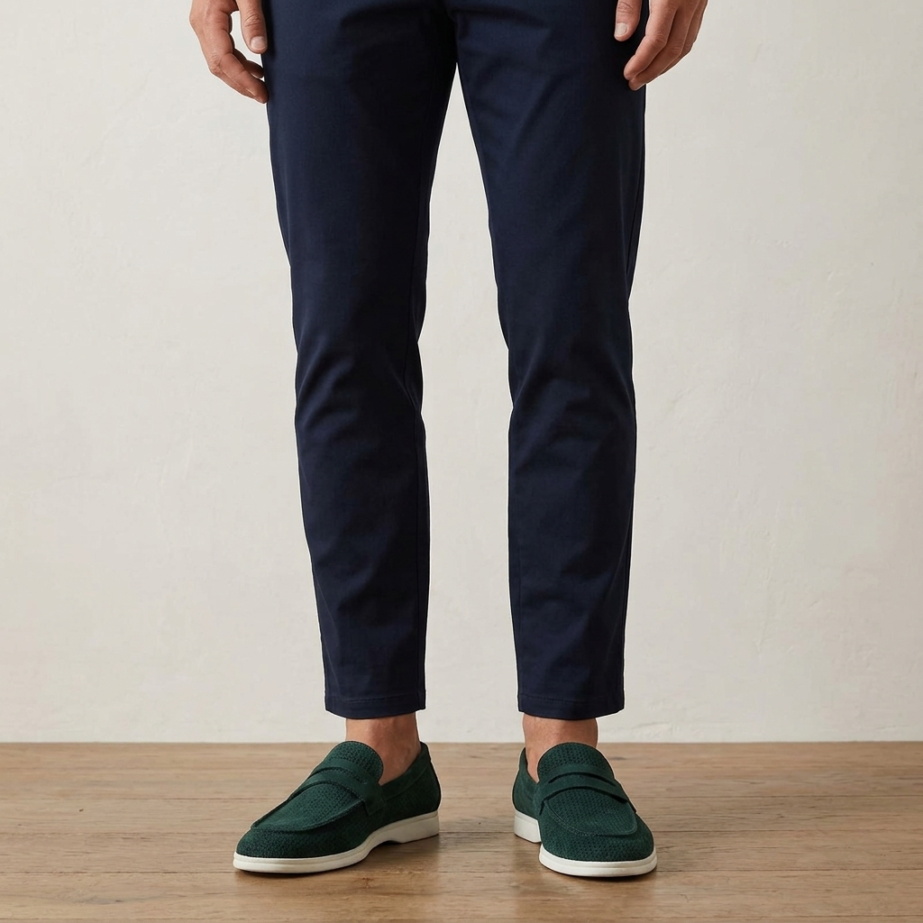 Sorrento Perforated Suede Loafers