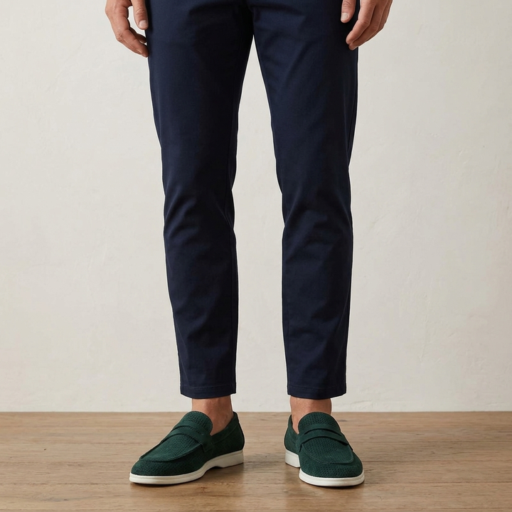 Sorrento Perforated Suede Loafers