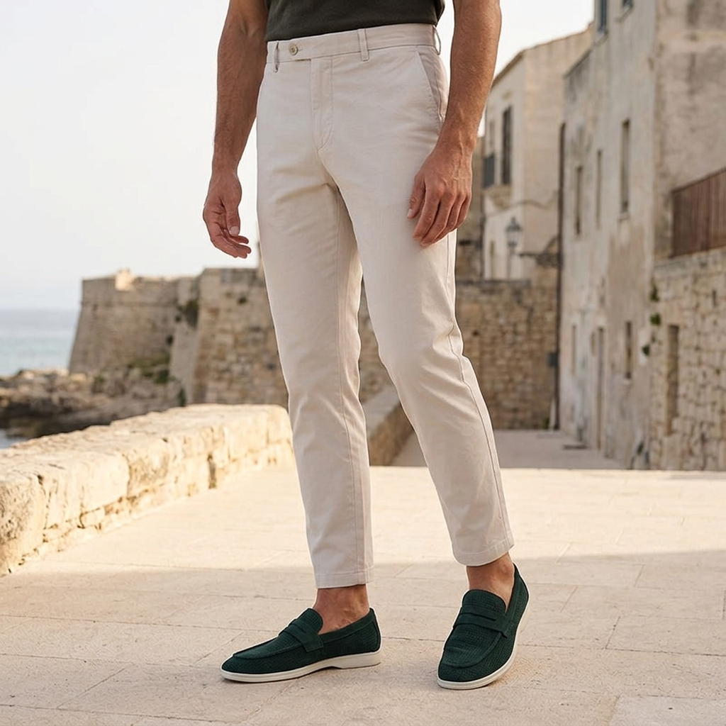Sorrento Perforated Suede Loafers