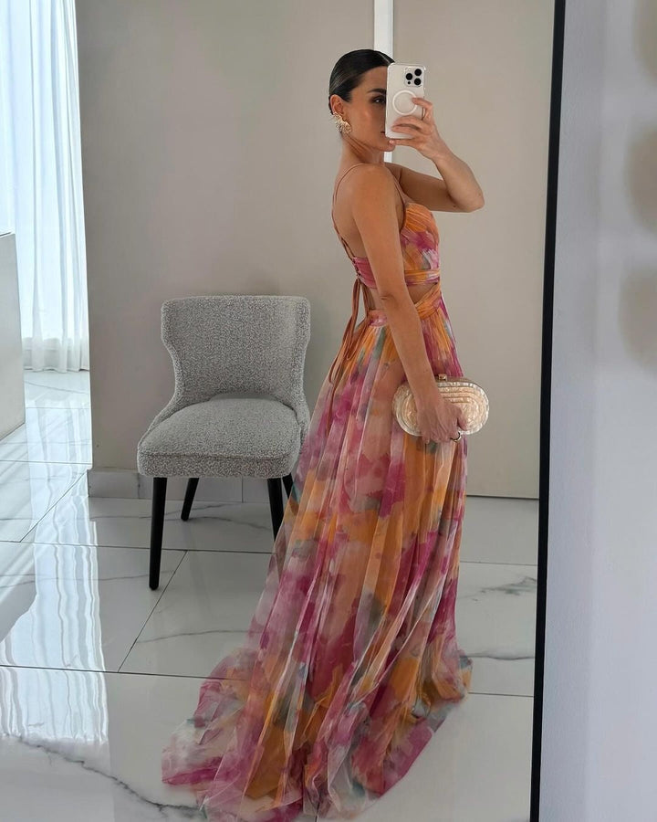 Natalia | Sheer Overlay Midi Dress