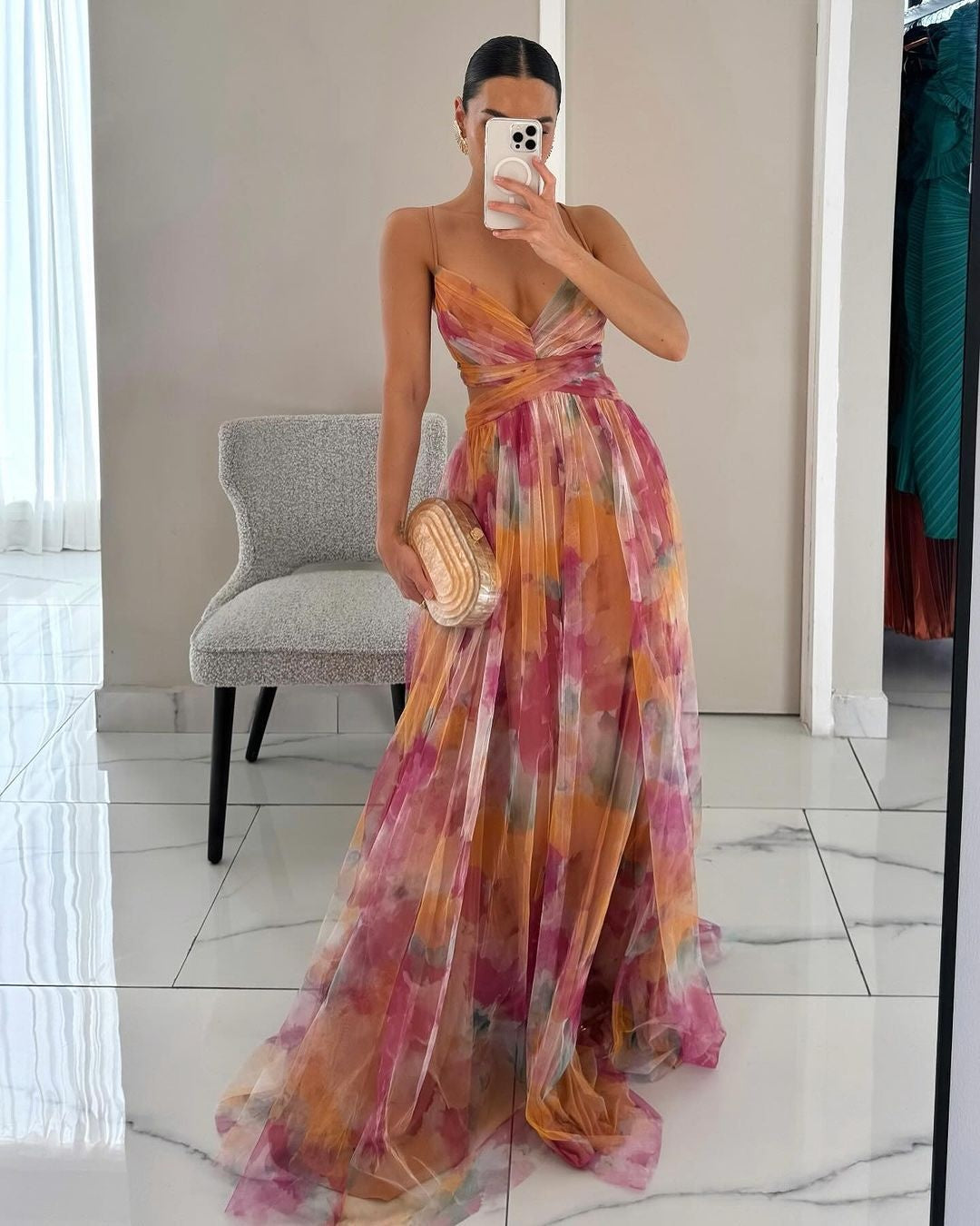 Natalia | Sheer Overlay Midi Dress